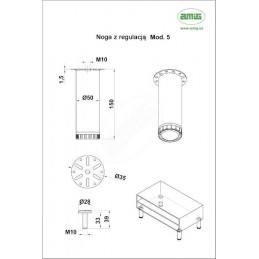 Noga 5-150x50 czarna