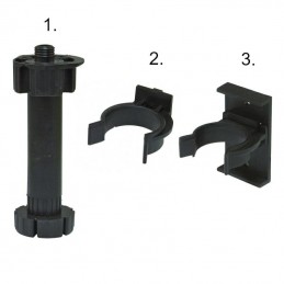 Komplet nóżek regulowanych kuchennych z zaczepami wys.135-160mm czarny