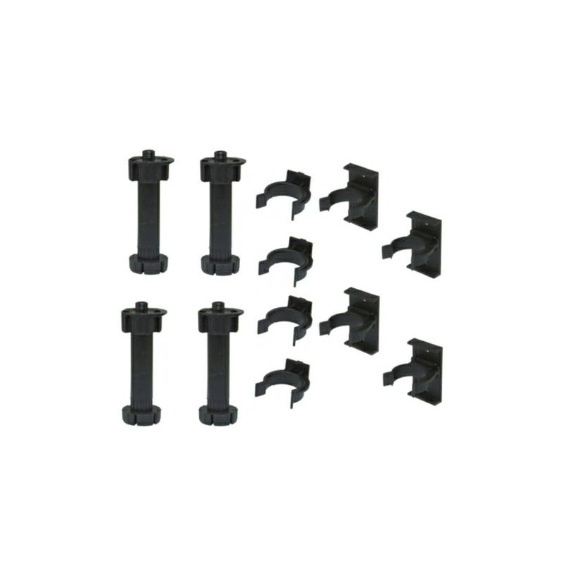 Komplet nóżek regulowanych z zaczepami wys.135-160mm czarny
