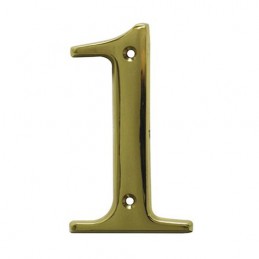 Cyfra 1 mosiężna 5cm przykręcana