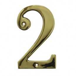 Cyfra 2 mosiężna 10cm przykręcana