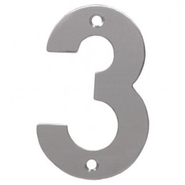 Cyfra 3 INOX 10cm przykręcana blister