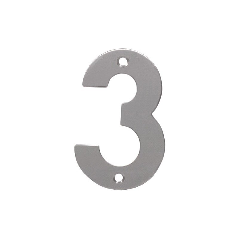 Cyfra 3 INOX 10cm przykręcana blister