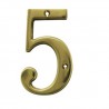 Cyfra 5 mosiężna 10cm przykręcana