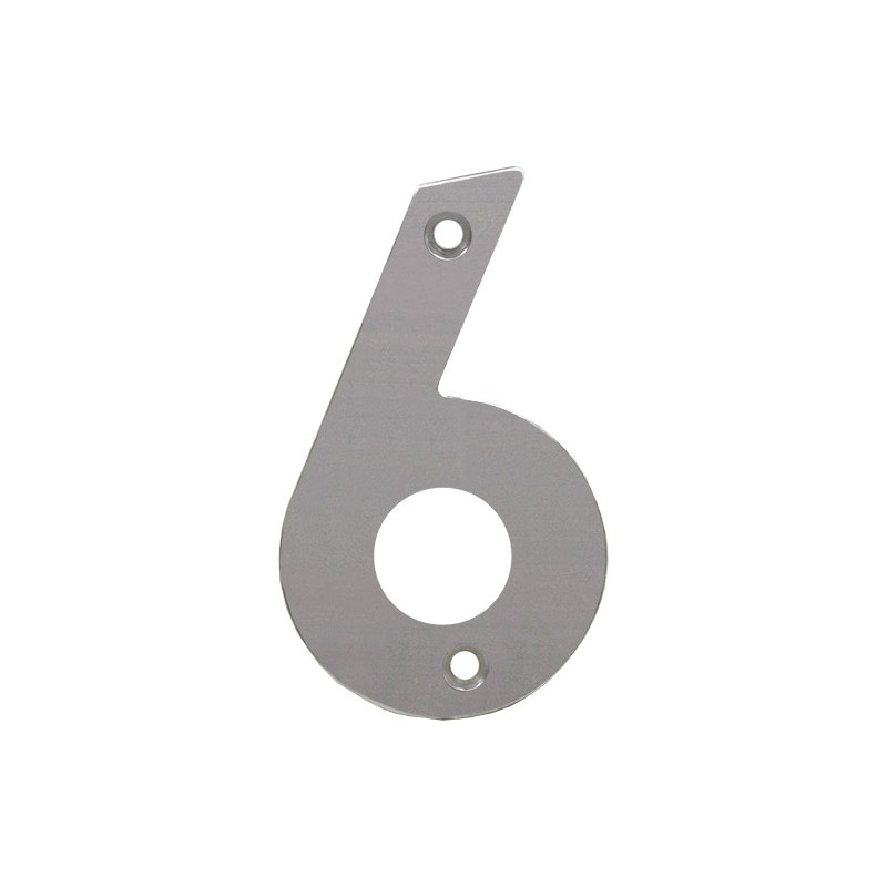 Cyfra 6 INOX 10cm przykręcana