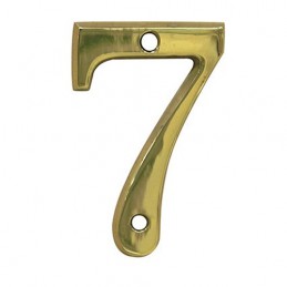 Cyfra 7 mosiężna 10cm przykręcana
