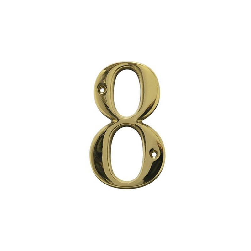 Cyfra 8 mosiężna 10cm przykręcana