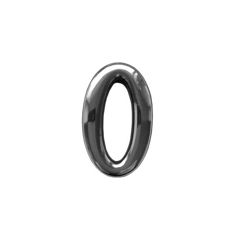 Cyfra 0 chrom 55mm plastik samoprzylepna