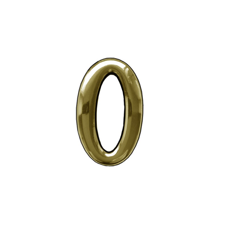 Cyfra 0 mosiądzowana 55mm plastik samoprzylepna