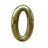 Cyfra 0 mosiądzowana 55mm plastik samoprzylepna