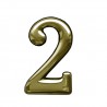 Cyfra 2 mosiądzowana 55mm plastik samoprzylepna