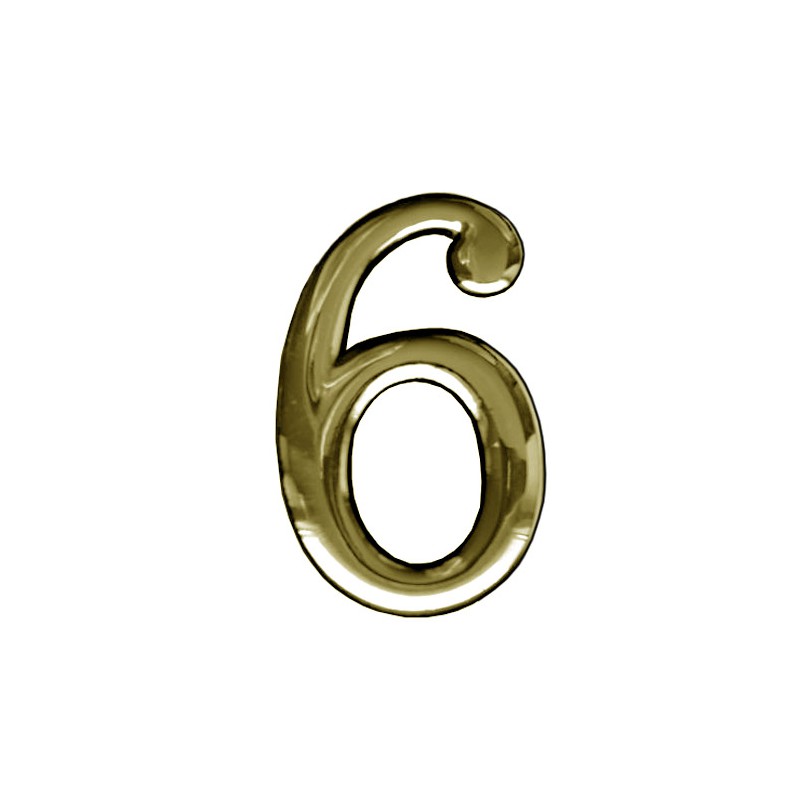 Cyfra 6 / 9 mosiądzowana 55mm plastik samoprzylepna