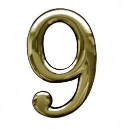 Cyfra 6 / 9 mosiądzowana 55mm plastik samoprzylepna