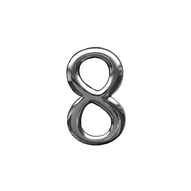 Cyfra 8 chrom 55mm plastik samoprzylepna