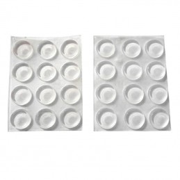 Kropelki, podkładki silikonowe 12x3mm transparentne 24szt mod.611 DIS