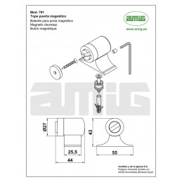 Odbój magnetyczny złoty podłogowy mod.701