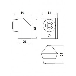 Odbój magnetyczny stal nierdzewna INOX odbojnik podłogowy 41mm mod. 702