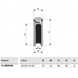 Osłonka zawiasu 3D-14 alumin. nikiel sat