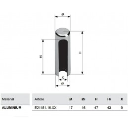 Osłonka zawiasu 3D-16 alumin. nikiel