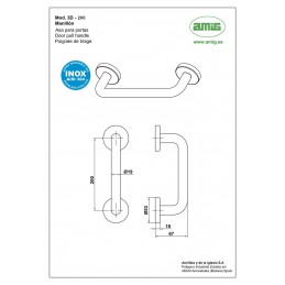 Pochwyt mod. 3D 200mm  INOX