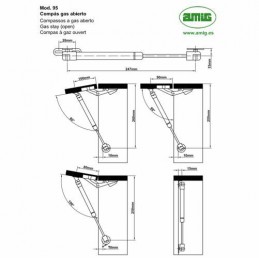 Podnośnik gazowy podnoszący 95-8kg