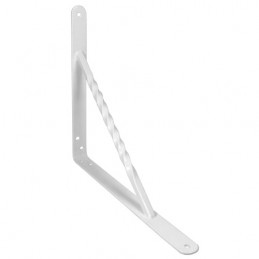 Wspornik półki wzmocniony stal biały 250x200mm mod. 21