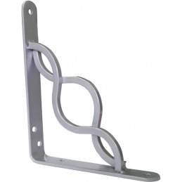 Wspornik półki wzmocniony stal srebrny 250x200mm mod.22