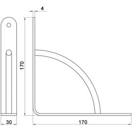 Wspornik półki wzmocniony stal nikiel satyna 170x170mm mod. 24