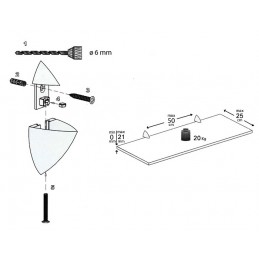 Podpórka regulowana do półek 1-21mm czarna 2szt. ICEBERG 4 ref.450