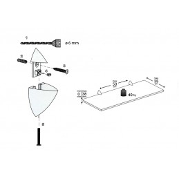 Podpórka regulowana do półek 1-38mm nikiel 2szt. ICEBERG 6