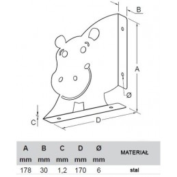 Wspornik półki dziecięcy stalowy niebieski 170x178mm IPPO 17 2szt.