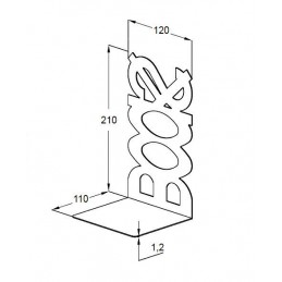 Podpórka do książek stalowa czarna 210x120mm mod. BOOKS