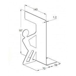 Podpórka do książek stalowa srebrna 197x140mm mod. SUPERMAN