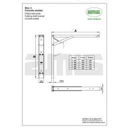 Wspornik półki składany stalowy biały 345x315mm mod. 5