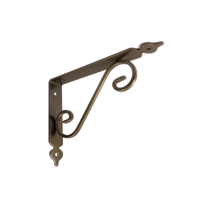 Wspornik półki stalowy złoty młotkowany 175x230mm TOSCANIA 23