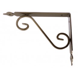 Wspornik półki stalowy złoty młotkowany 175x230mm TOSCANIA 23