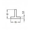 Profil T 15x15-1m aluminiowy srebrny