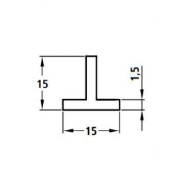 Profil T 15x15-2,5m aluminiowy biały