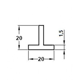Profil T 20x20-1m aluminiowy biały