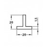 Profil T 20x20-1m aluminiowy biały