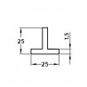 Profil T 25x25-1m aluminiowy srebrny