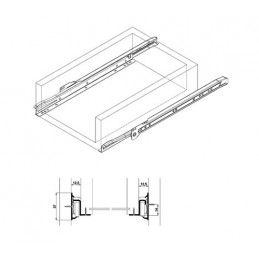 Prowadnice rolkowe 450x37mm białe mod. 18