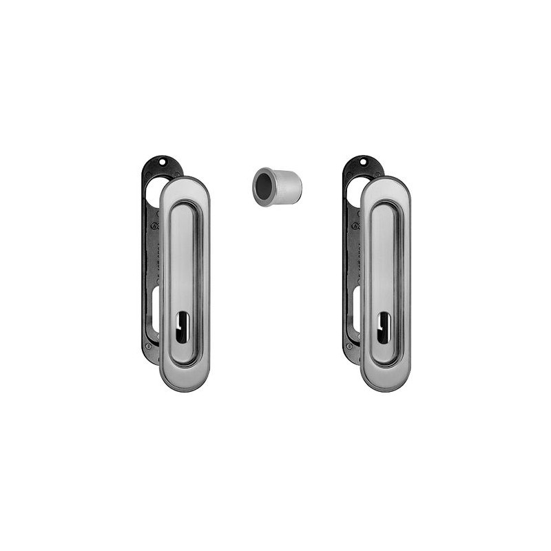 Uchwyty wpuszczane na klucz owalne 152x36mm chrom satyna SCIVOLA-H + uchwyt na palec