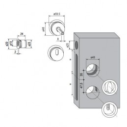 SCIVOLA-S klucz i WC u/p okrągła mosiądz