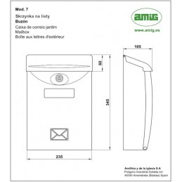 Skrzynka na listy 345x240x105mm zielona plastikowa mod. 7