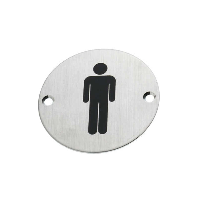 Tabliczka WC toaleta męska 75mm INOX Symbol 20 blister