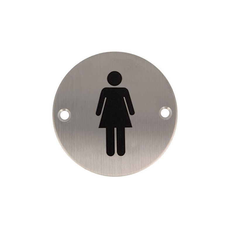 Tabliczka WC toaleta damska 75mm INOX Symbol 21 blister