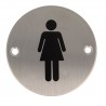 Tabliczka WC toaleta damska 75mm INOX Symbol 21 blister