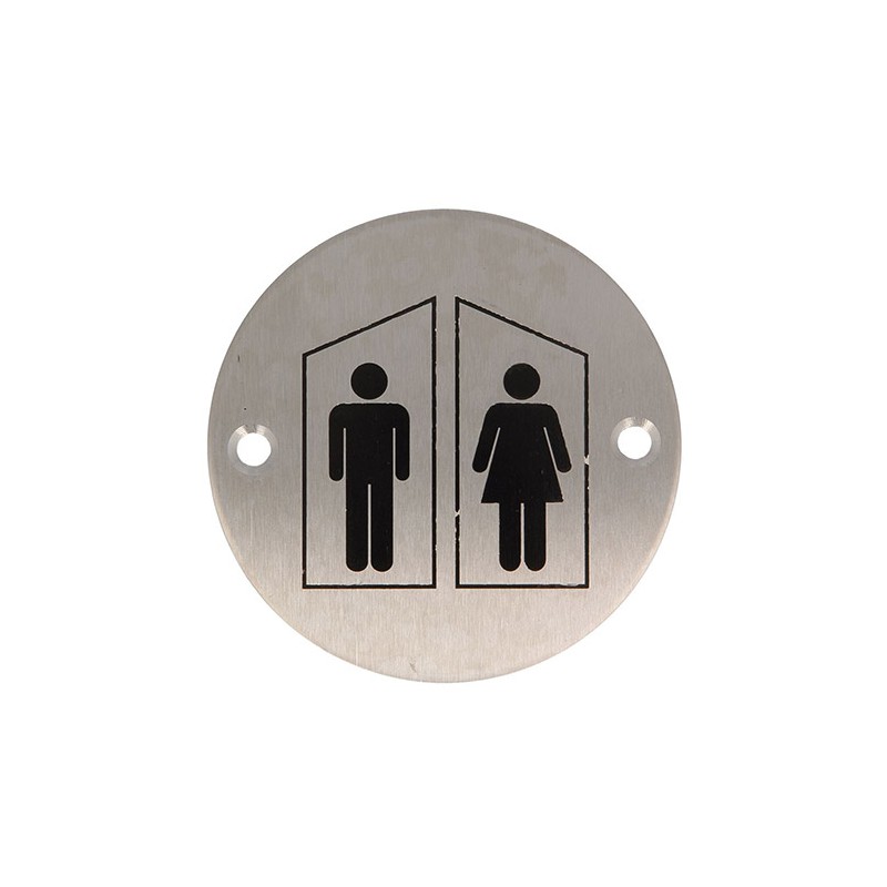 Tabliczka WC toaleta 75mm INOX Symbol 22 blister