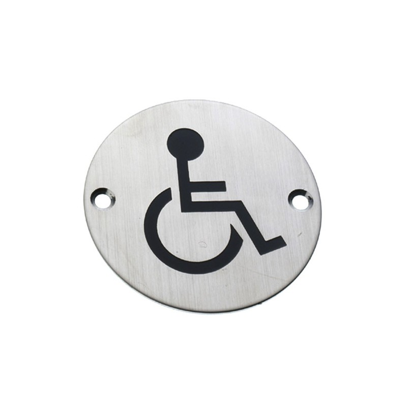 Tabliczka WC toaleta dla niepełnosprawnych 75mm INOX Symbol 23 blister